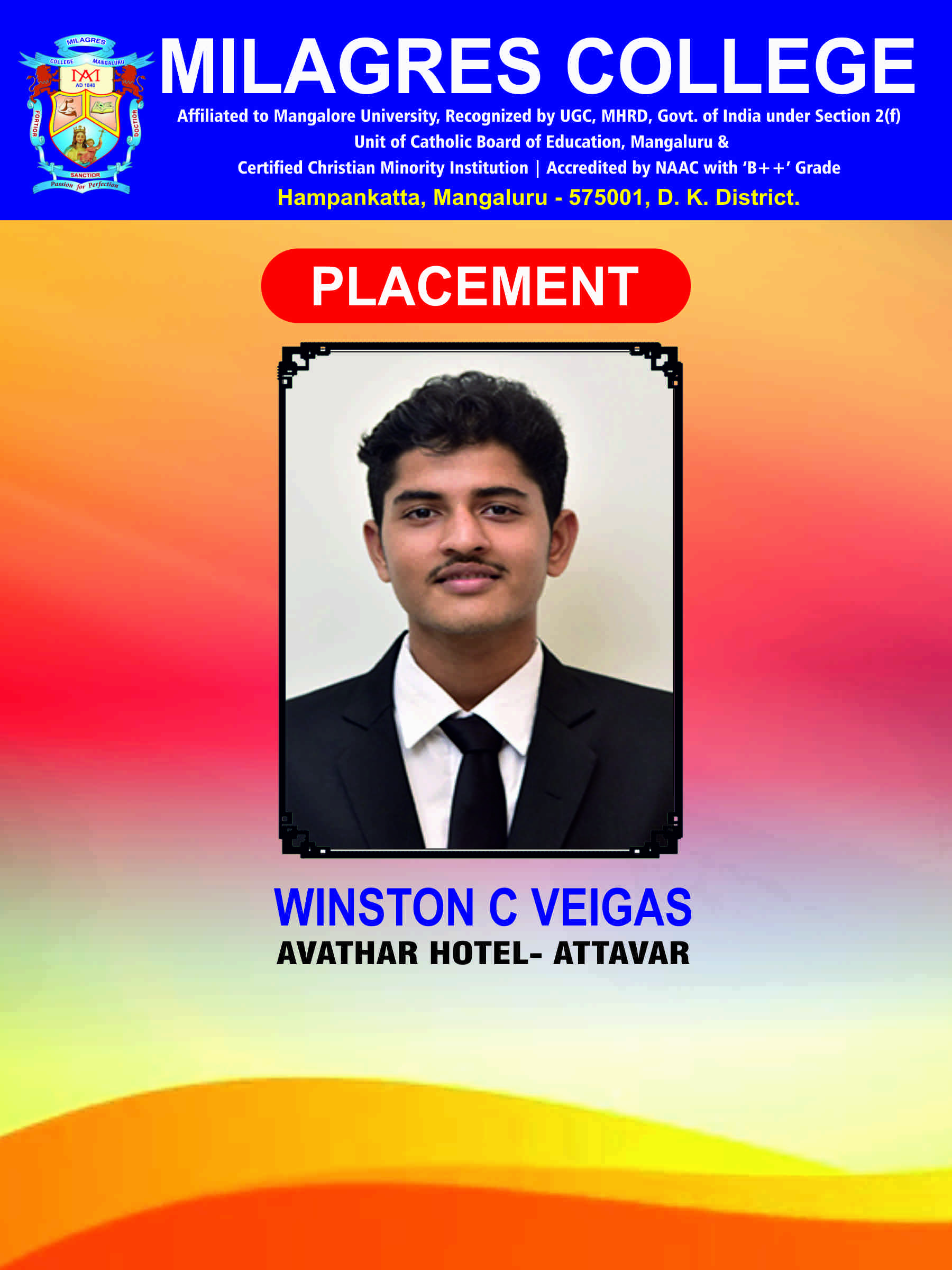 Successfully placed student